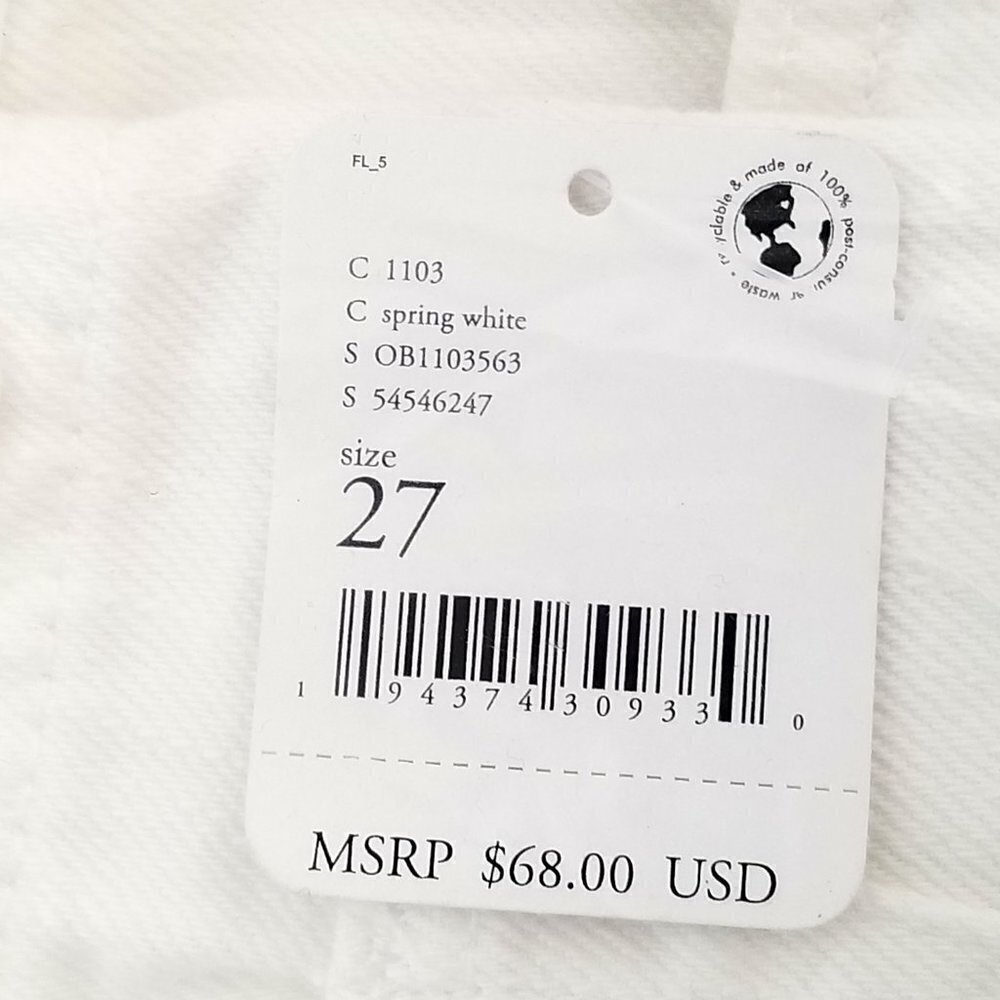 NWT Free People Loving Good Vibrations,White Denim Cutoff Shorts. Size 31. NWT - Picture 6 of 9